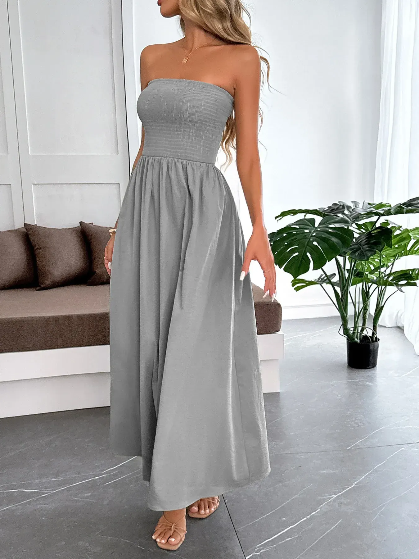 Smocked Tube Maxi Dress